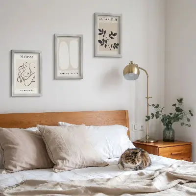 Bilderset mit Rahmen stilvolle minimalistische Matisse-Pflanzenmotive