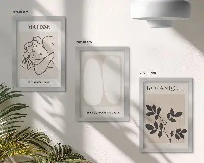 Bilderset mit Rahmen stilvolle minimalistische Matisse-Pflanzenmotive