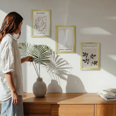 Bilderset mit Rahmen stilvolle minimalistische Matisse-Pflanzenmotive