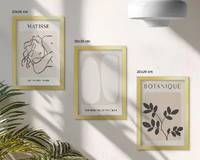 Bilderset mit Rahmen stilvolle minimalistische Matisse-Pflanzenmotive