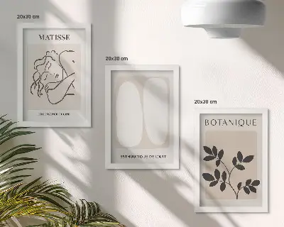 Bilderset mit Rahmen stilvolle minimalistische Matisse-Pflanzenmotive