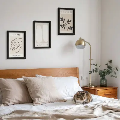 Bilderset mit Rahmen stilvolle minimalistische Matisse-Pflanzenmotive