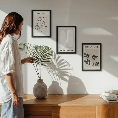 Bilderset mit Rahmen stilvolle minimalistische Matisse-Pflanzenmotive