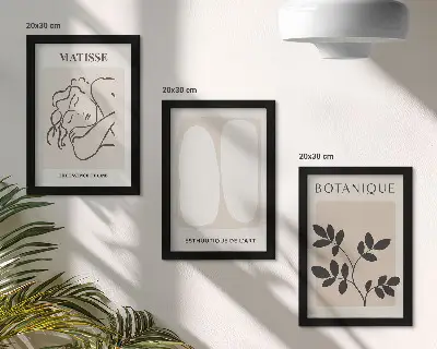 Bilderset mit Rahmen stilvolle minimalistische Matisse-Pflanzenmotive