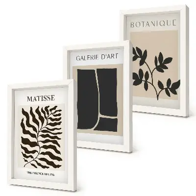 Fotowand mit minimalistischen Pflanzenmustern und abstrakten Motiven