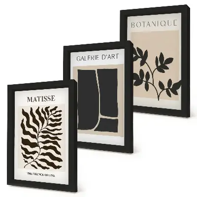 Fotowand mit minimalistischen Pflanzenmustern und abstrakten Motiven