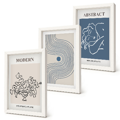 Fotowand Poster mit Blumen, Linien und abstrakten Formen