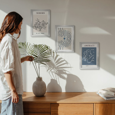 Fotowand Poster mit Blumen, Linien und abstrakten Formen