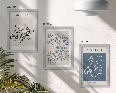 Fotowand Poster mit Blumen, Linien und abstrakten Formen