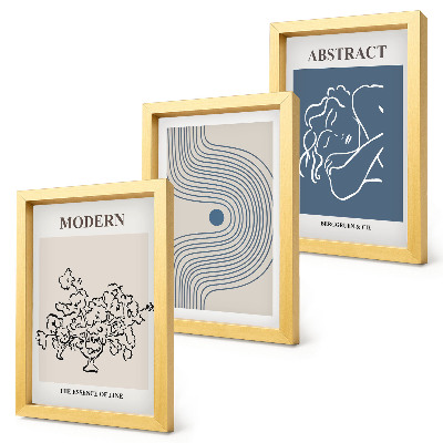 Fotowand Poster mit Blumen, Linien und abstrakten Formen