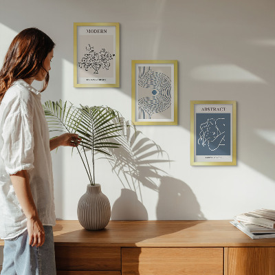 Fotowand Poster mit Blumen, Linien und abstrakten Formen