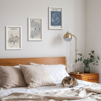 Fotowand Poster mit Blumen, Linien und abstrakten Formen