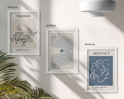 Fotowand Poster mit Blumen, Linien und abstrakten Formen