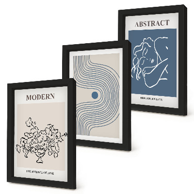 Fotowand Poster mit Blumen, Linien und abstrakten Formen