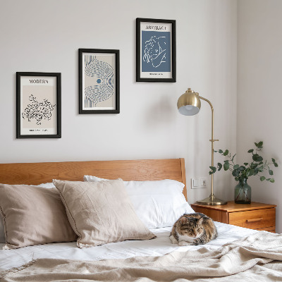 Fotowand Poster mit Blumen, Linien und abstrakten Formen
