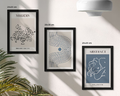 Fotowand Poster mit Blumen, Linien und abstrakten Formen