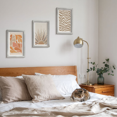 Bilderset mit rahmen Sonne Boho Pastell abstrakte Formen