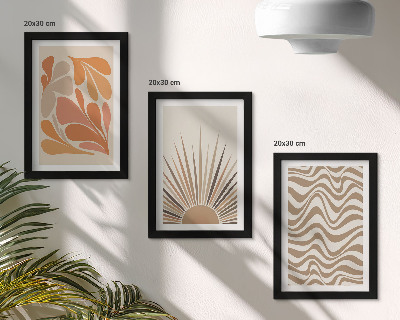 Bilderset mit rahmen Sonne Boho Pastell abstrakte Formen
