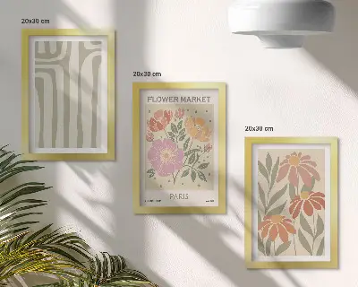 Fotowand mit botanischen Motiven im Pariser Minimalismus