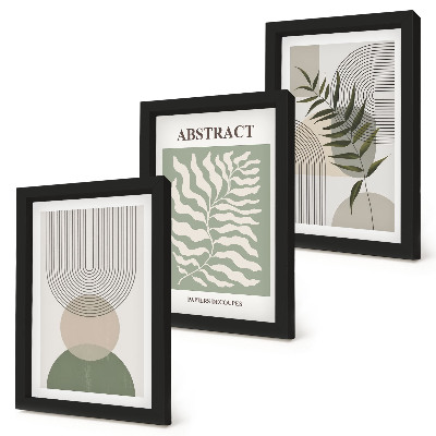 Bilderwand Botanische Abstraktionen im rustikalen Boho-Stil