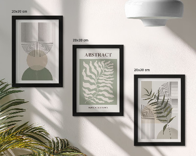Bilderwand Botanische Abstraktionen im rustikalen Boho-Stil
