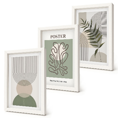Bilderset mit rahmen Poster mit geometrischen, abstrakten botanischen Mustern