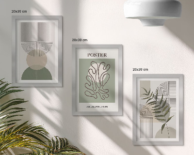 Bilderset mit rahmen Poster mit geometrischen, abstrakten botanischen Mustern