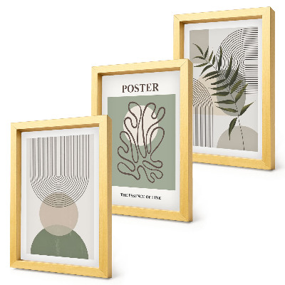 Bilderset mit rahmen Poster mit geometrischen, abstrakten botanischen Mustern