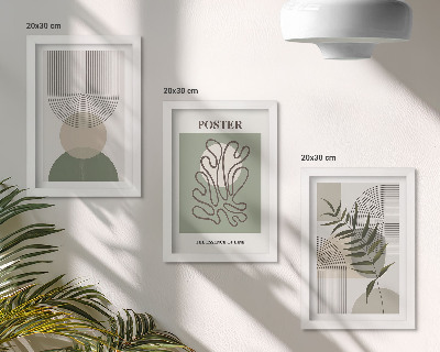 Bilderset mit rahmen Poster mit geometrischen, abstrakten botanischen Mustern