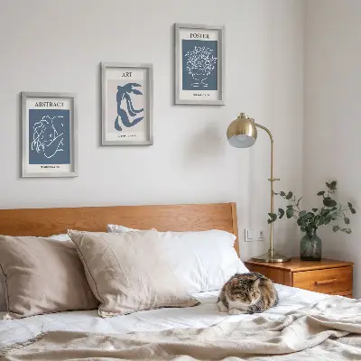 Bilderset mit Rahmen stilvolle abstrakte Muster von Matisse mit Figuren und Blumen