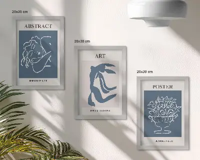 Bilderset mit Rahmen stilvolle abstrakte Muster von Matisse mit Figuren und Blumen