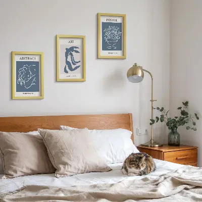 Bilderset mit Rahmen stilvolle abstrakte Muster von Matisse mit Figuren und Blumen
