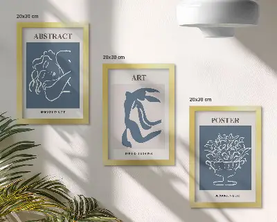 Bilderset mit Rahmen stilvolle abstrakte Muster von Matisse mit Figuren und Blumen
