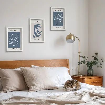 Bilderset mit Rahmen stilvolle abstrakte Muster von Matisse mit Figuren und Blumen