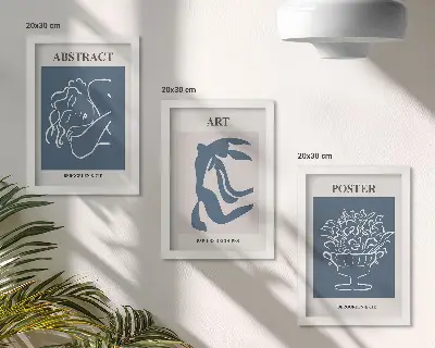 Bilderset mit Rahmen stilvolle abstrakte Muster von Matisse mit Figuren und Blumen