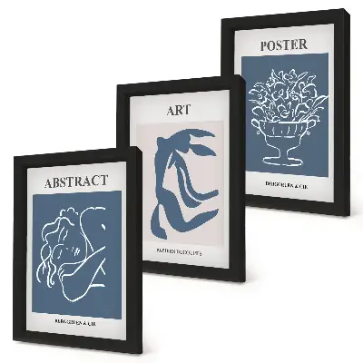 Bilderset mit Rahmen stilvolle abstrakte Muster von Matisse mit Figuren und Blumen