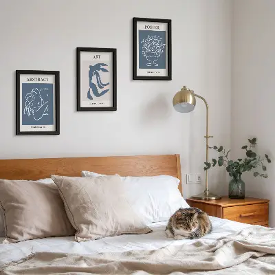 Bilderset mit Rahmen stilvolle abstrakte Muster von Matisse mit Figuren und Blumen