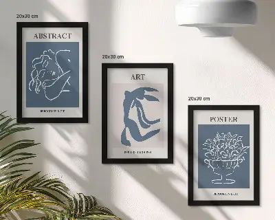 Bilderset mit Rahmen stilvolle abstrakte Muster von Matisse mit Figuren und Blumen