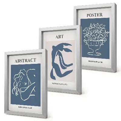 Bilderset mit Rahmen stilvolle abstrakte Muster von Matisse mit Figuren und Blumen