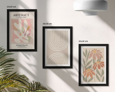 Bilderwand Abstrakte Formen mit Pflanzenmotiven in Pastellfarben