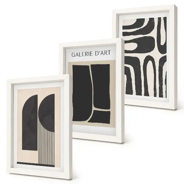 Abstrakte Formen Poster-Set minimalistische Bilder mit Rahmen
