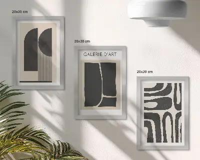 Abstrakte Formen Poster-Set minimalistische Bilder mit Rahmen