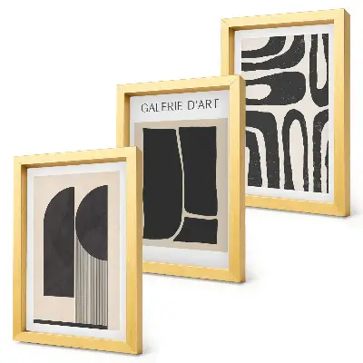 Abstrakte Formen Poster-Set minimalistische Bilder mit Rahmen