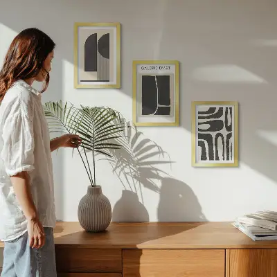 Abstrakte Formen Poster-Set minimalistische Bilder mit Rahmen