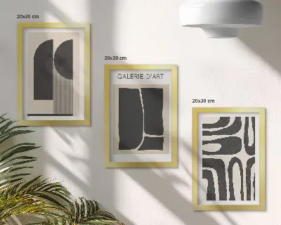 Abstrakte Formen Poster-Set minimalistische Bilder mit Rahmen