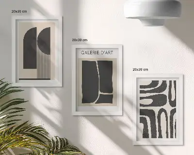 Abstrakte Formen Poster-Set minimalistische Bilder mit Rahmen