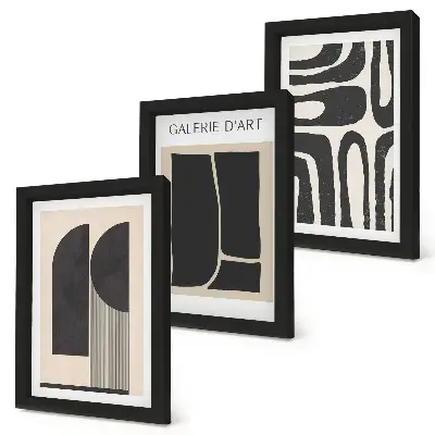Abstrakte Formen Poster-Set minimalistische Bilder mit Rahmen