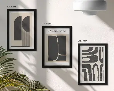 Abstrakte Formen Poster-Set minimalistische Bilder mit Rahmen