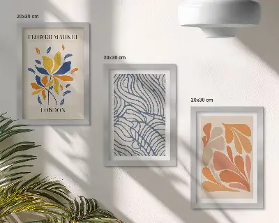 Blumen im modernen Stil mit abstrakten Mustern bilderset mit rahmen