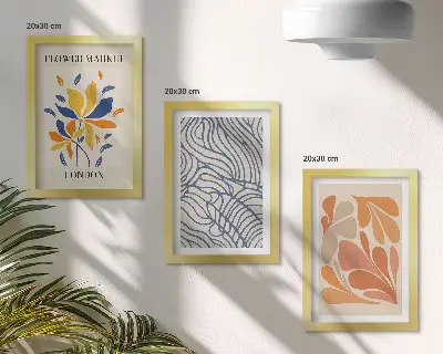 Blumen im modernen Stil mit abstrakten Mustern bilderset mit rahmen